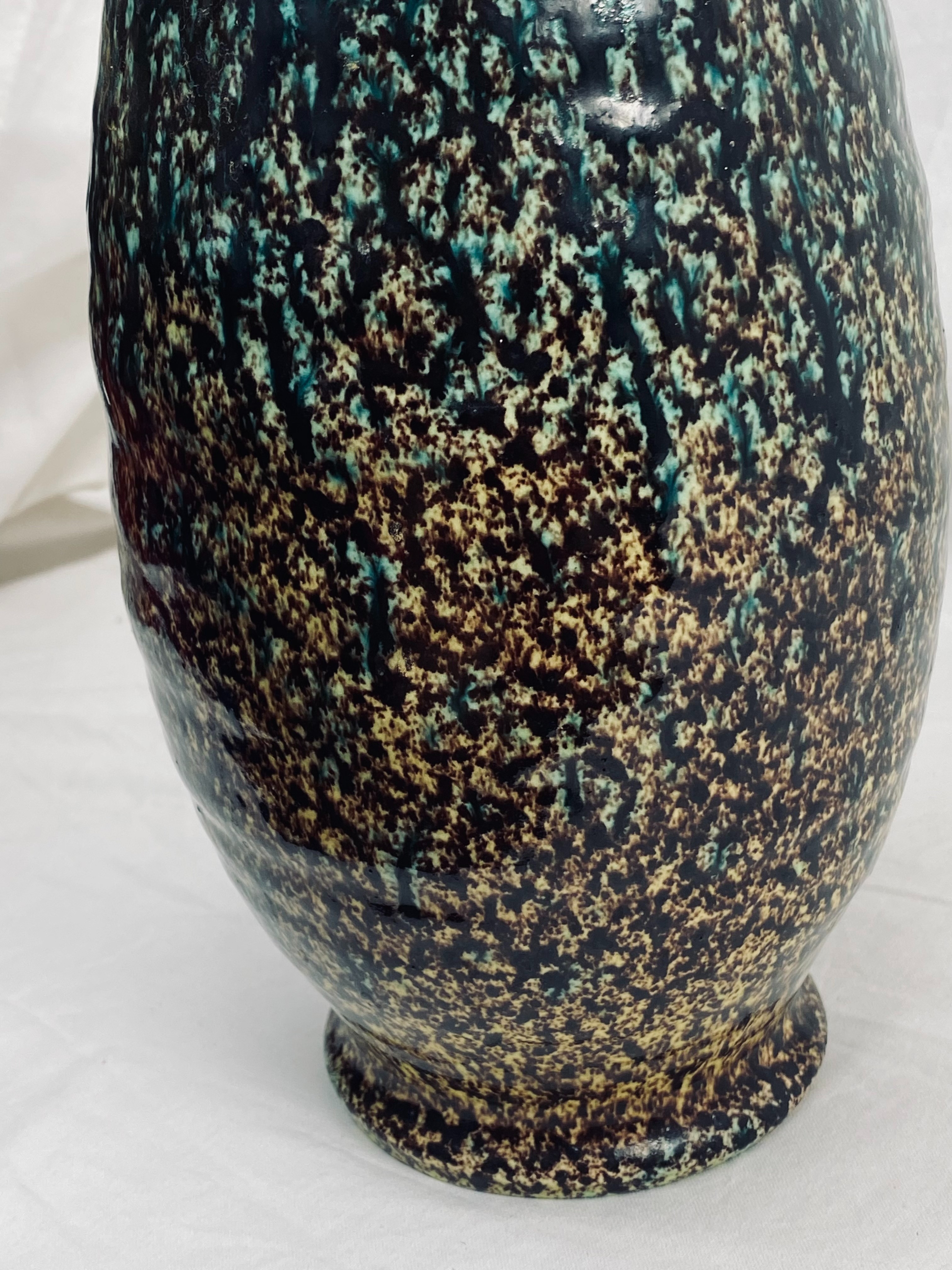 Voir photo 4 de Vase vintage Céramique d'Accolay - Années 60 - Bleu turquoise & Brun Vase vintage Céramique d'Accolay - Années 60 - Bleu turquoise & Brun Très bon état reconditionné photo 4