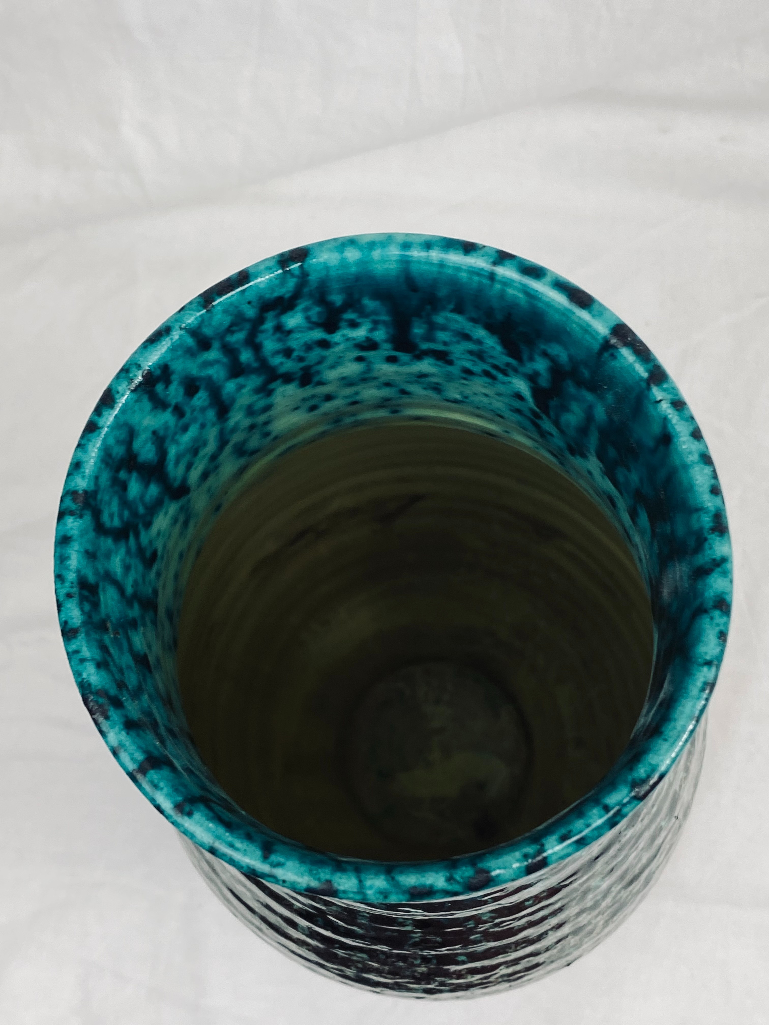 Voir photo 7 de Vase vintage Céramique d'Accolay - Années 60 - Bleu turquoise & Brun Vase vintage Céramique d'Accolay - Années 60 - Bleu turquoise & Brun Très bon état reconditionné photo 7