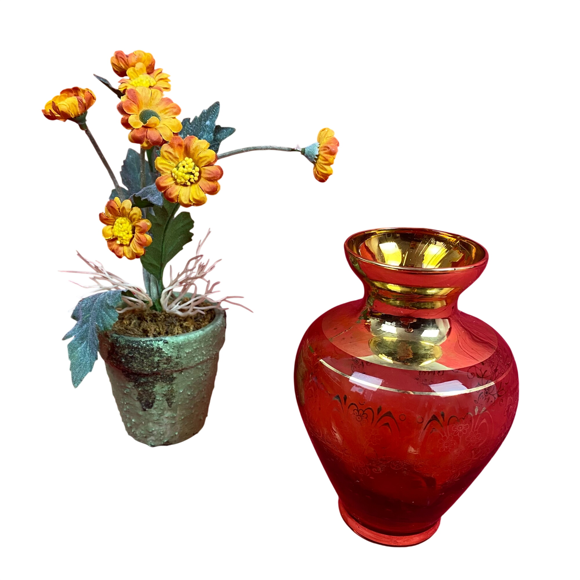 Vase vintage en verre ambré doré - Style bohême - 1960 Bon état - 22,00 € Vase vintage en verre ambré doré - Style bohême - 1960 Bon état reconditionné disponible sur Label Emmaüs