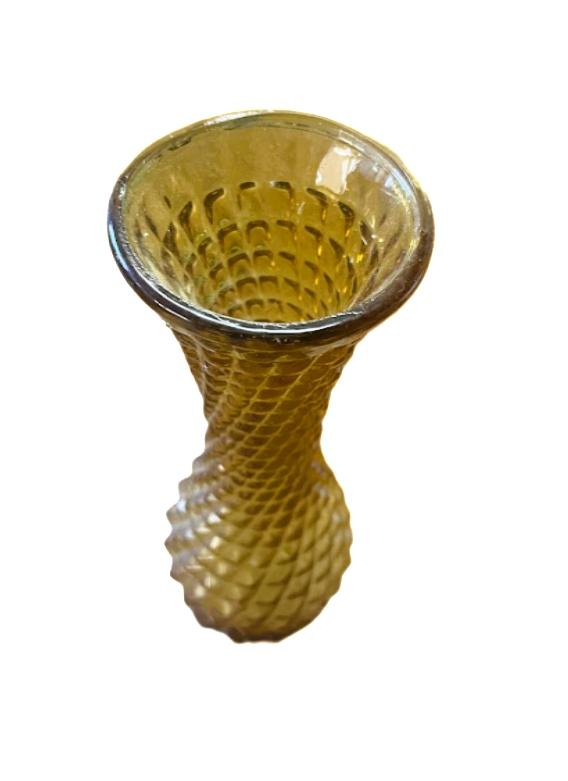 Voir photo 3 de Vase vintage en verre ambré Vase vintage en verre ambré reconditionné photo 3