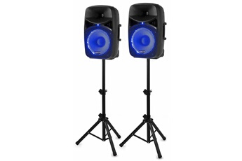 Vch122A Paire d´enceintes sono actives 12 avec écran LED - USB SD MP3 Bluetooth - trépieds & télécommande - 800W Très bon état Vonyx reconditionné disponible sur Darty