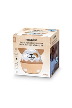 Veilleuse musicale sans fil avec projection Max Marron et Blanc Bon état reconditionné disponible sur Darty
