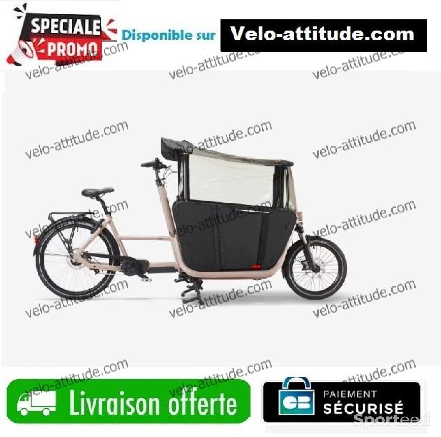 Velo cargo B'TWIN electrique biporteur famille f900e Mobilité urbaine Parfait état reconditionné disponible sur Sporteed