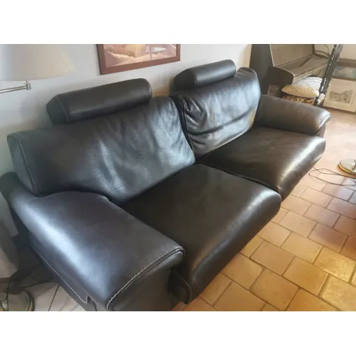 Vends canapé cuir chocolat Roche Bobois 240x105x82. Excellent état occasion reconditionné disponible sur Rakuten
