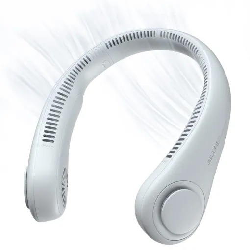 Ventilateur de Cou Portable JISULIFE, Ventilateur Mains Libres Sans Pale, 3 Vitesses - Gris Bon état reconditionné disponible sur Rakuten
