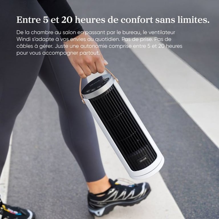 Ventilateur sur colonne Slim Levoit Air Column LTF-F132B-WEUR 19 W 5 vitesses Turbo oscillation 30°/60°/90° noir et blanc - Excellent état Parfait état Levoit reconditionné photo 3 | Dero
