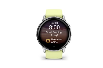 Venu 4 gris et silver - bracelet silicone jaune citron - 45mm Bon état Garmin reconditionné disponible sur Darty