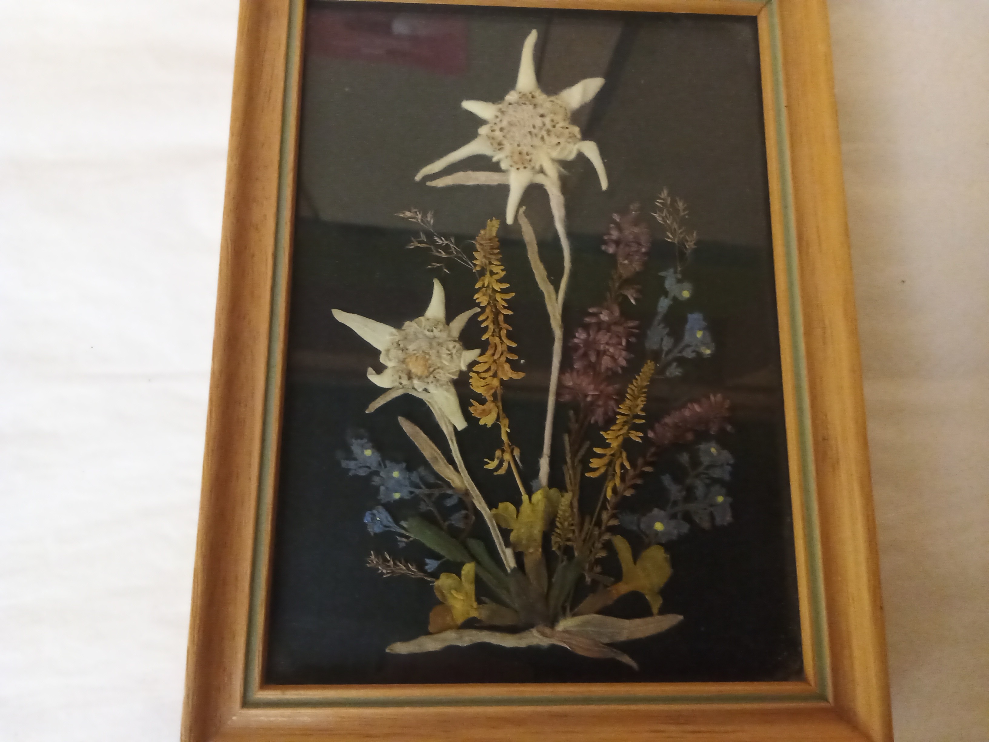 Voir photo 2 de Véritable cadre artisanal de fleurs séchées des Alpes marque Flor Alp Tyrol Véritable cadre artisanal de fleurs séchées des Alpes marque Flor Alp Tyrol Très bon état reconditionné photo 2