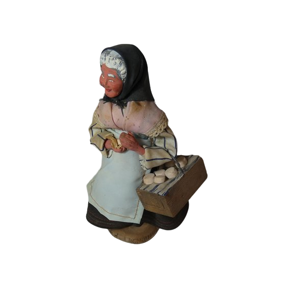 Acheter Véritable santon de Provence signé Lagarrigue : la marchande de fromages : 22 cm Bon état - 10,00 € Véritable santon de Provence signé Lagarrigue : la marchande de fromages : 22 cm Bon état reconditionné disponible sur Label Emmaüs