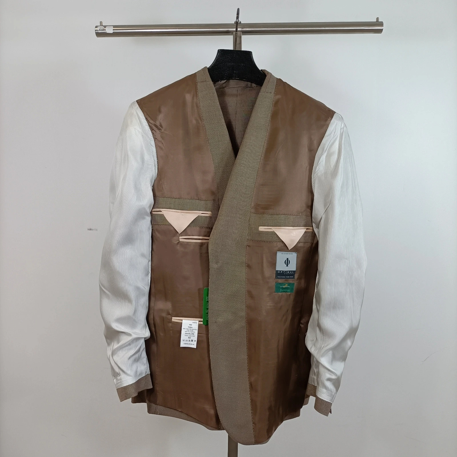 Voir photo 13 de Veste de costume beige Optimal en bambou - Taille 52 Veste de costume beige Optimal en bambou - Taille 52 Parfait état reconditionné photo 13
