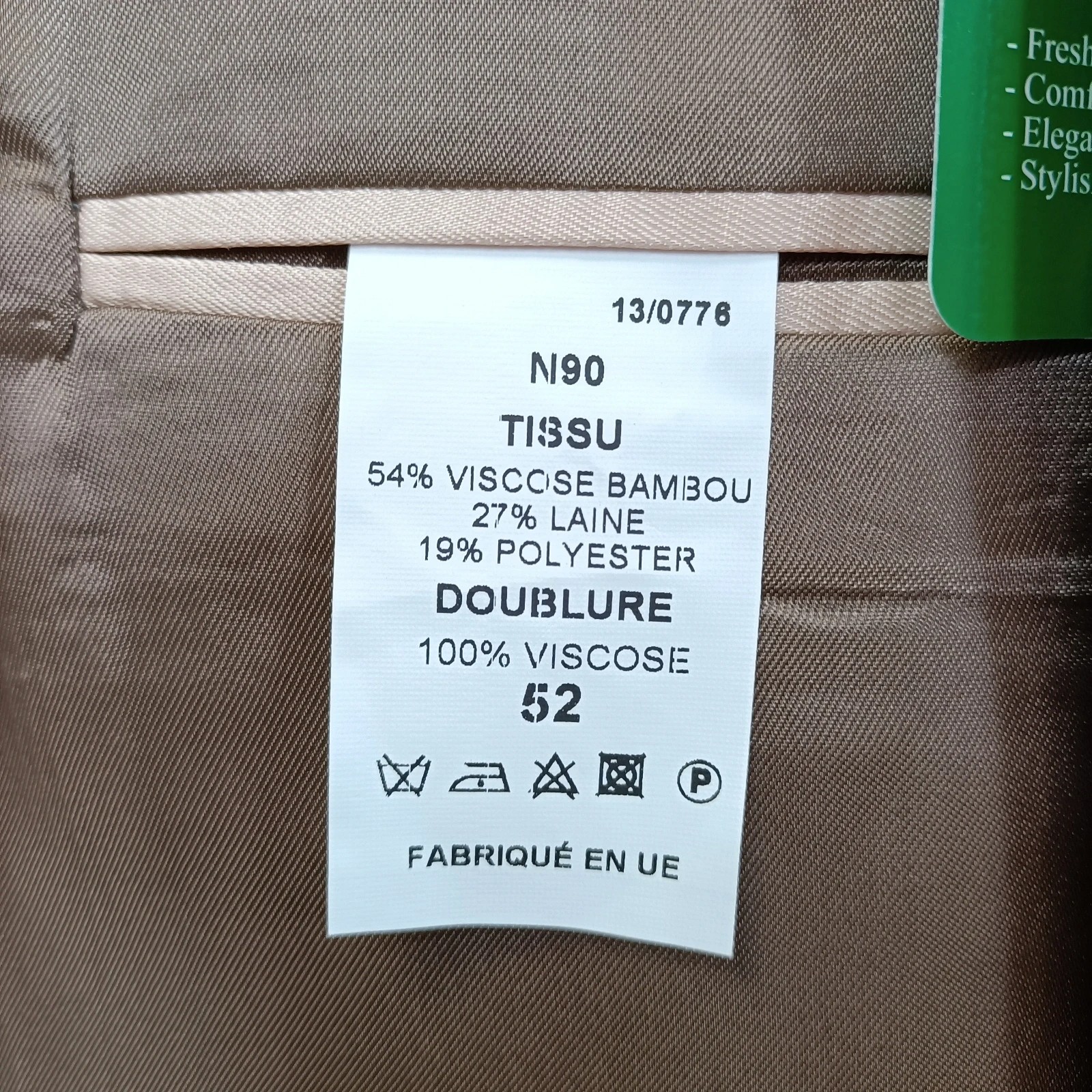 Voir photo 15 de Veste de costume beige Optimal en bambou - Taille 52 Veste de costume beige Optimal en bambou - Taille 52 Parfait état reconditionné photo 15