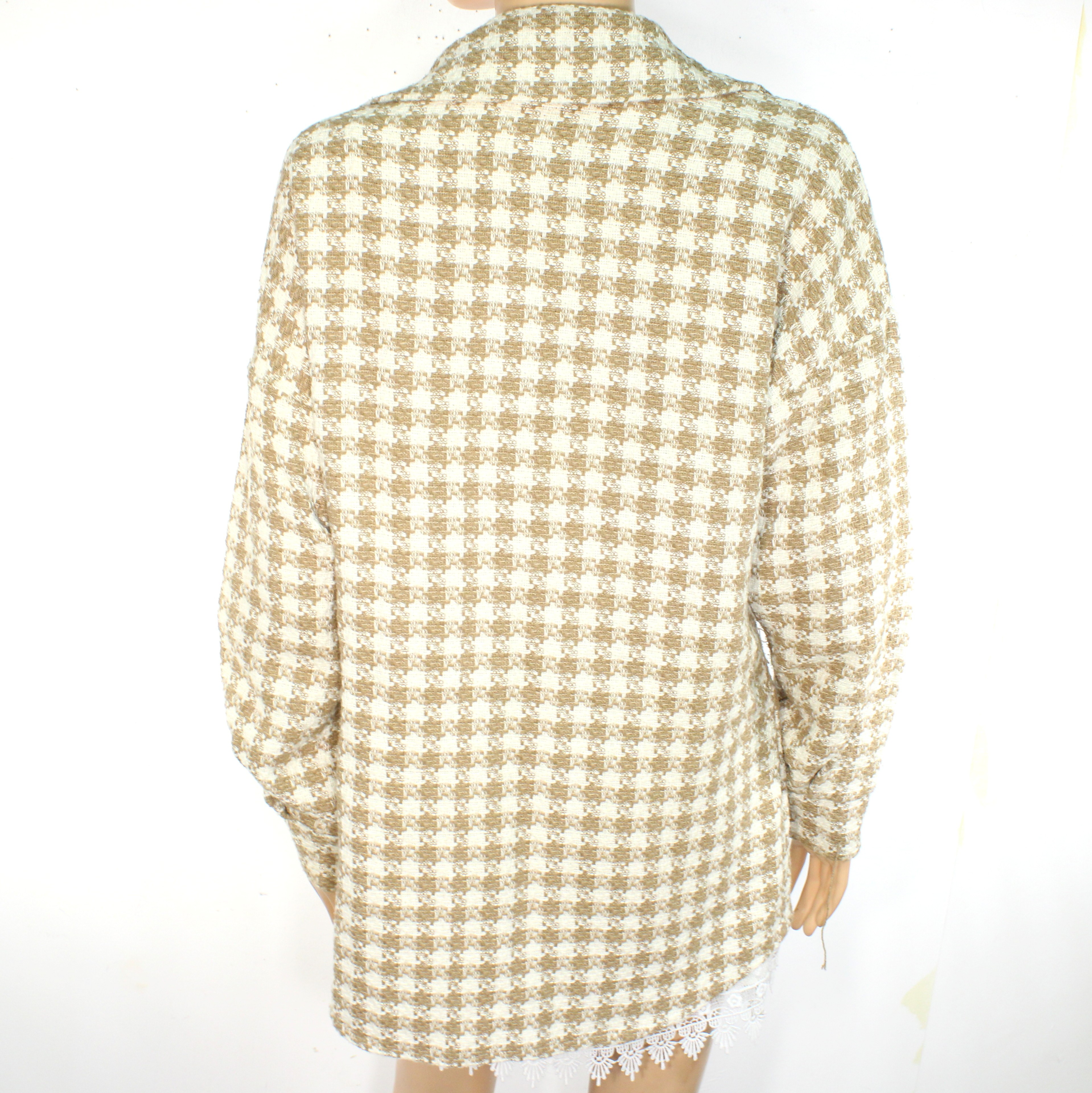 Voir photo 5 de Veste Femme A Carreaux Beige & Blanc MADE IN ITALY Taille Unique Veste Femme A Carreaux Beige & Blanc MADE IN ITALY Taille Unique Bon état reconditionné photo 5