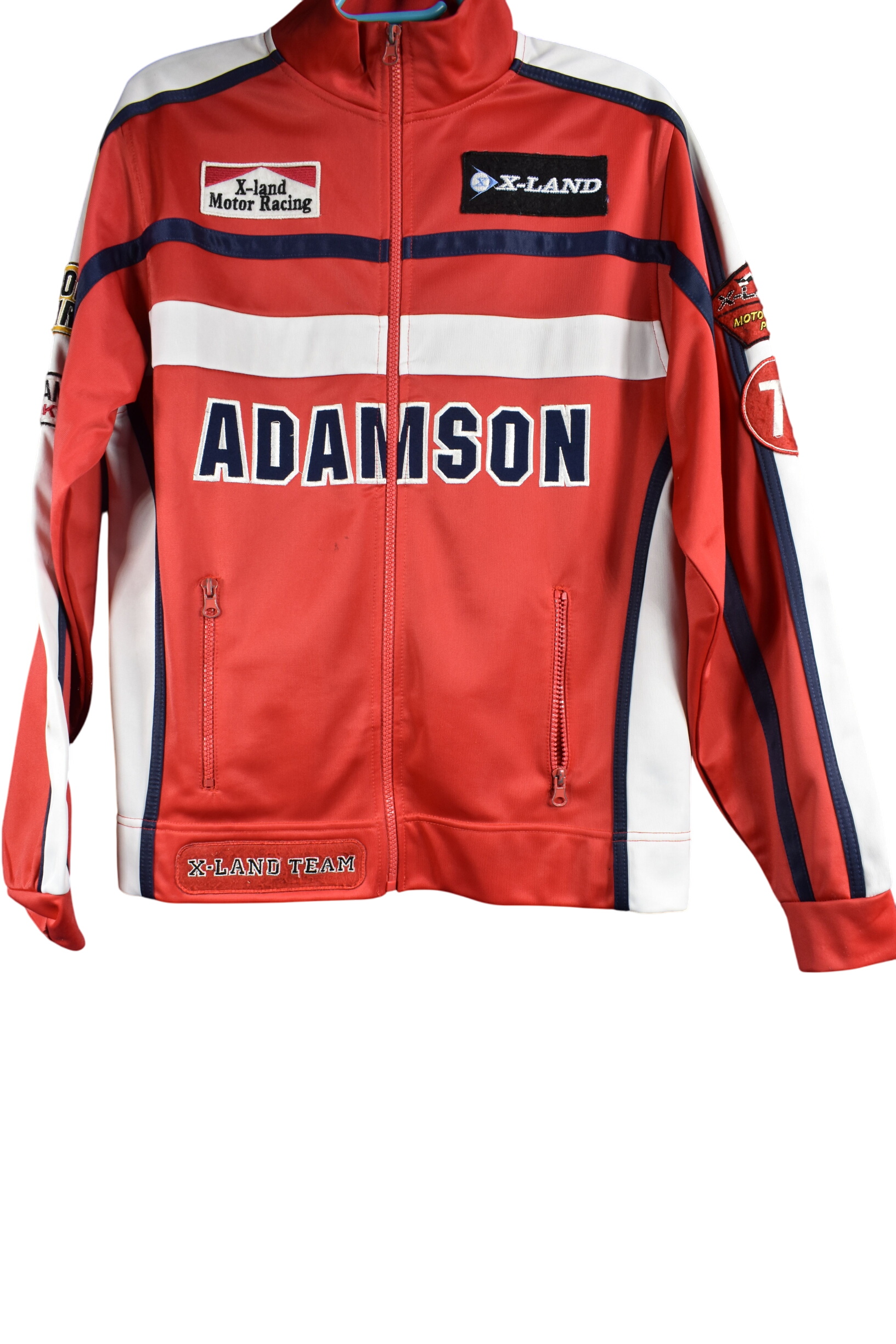 Veste moto " vintage " rouge " X - Land ", polyester taille 5. Bon état - 41,00 € Veste moto " vintage " rouge " X - Land ", polyester taille 5. Bon état reconditionné disponible sur Label Emmaüs