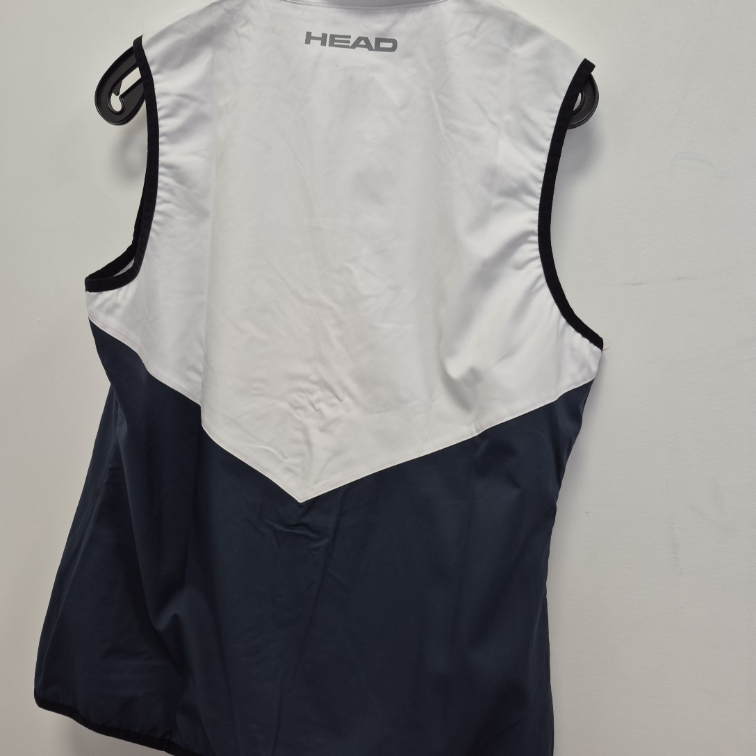 Voir photo 3 de Veste sans manches marine et blanc Head - Taille L Veste sans manches marine et blanc Head - Taille L Bon état reconditionné photo 3