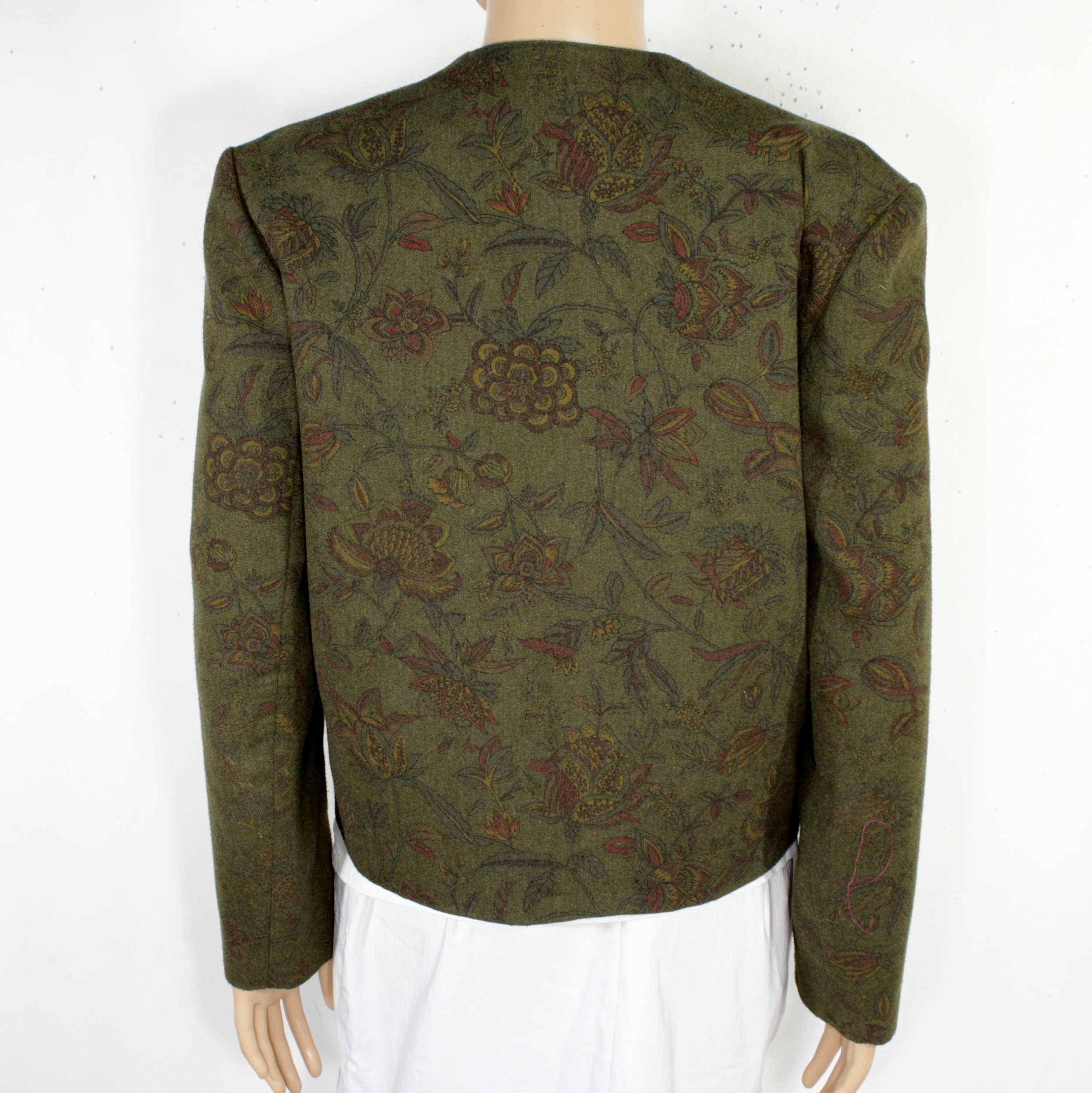 Voir photo 4 de Veste Vintage Kaki à Fleurs PROMOD Taille Estimée M Veste Vintage Kaki à Fleurs PROMOD Taille Estimée M État correct reconditionné photo 4