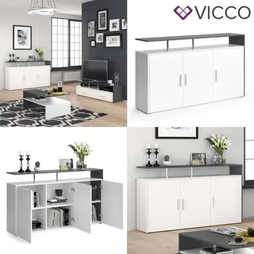 VICCO Buffet AMATO commode armoire anthracite blanc meuble TV meuble TV Bon état reconditionné disponible sur Rakuten