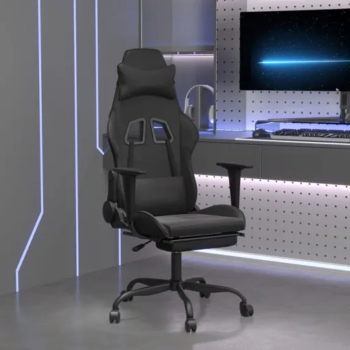 vidaXL Chaise de jeu avec repose-pied Noir Similicuir Bon état reconditionné disponible sur Rakuten