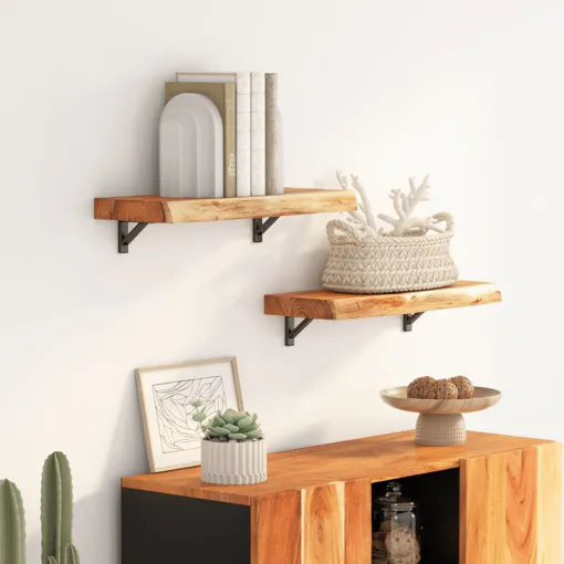 vidaXL Étagère murale rectangulaire massif acacia bordure assortie Bon état reconditionné disponible sur Rakuten