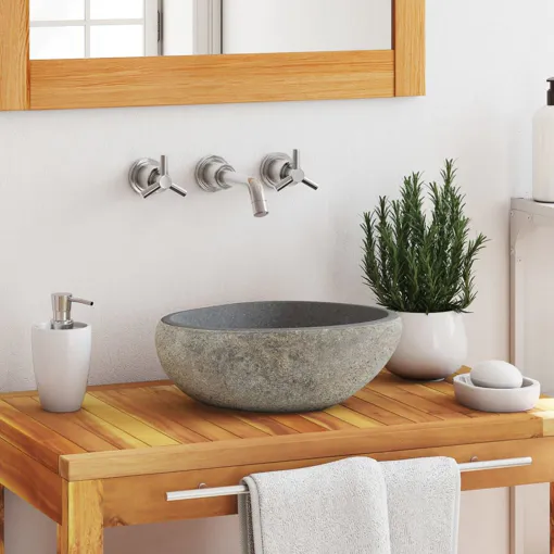 vidaXL Lavabo en pierre de rivière Ovale 29-38 cm Bon état reconditionné disponible sur Rakuten