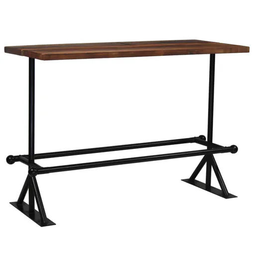 vidaXL Table de bar Bois de récupération massif Marron foncé Bon état reconditionné disponible sur Rakuten