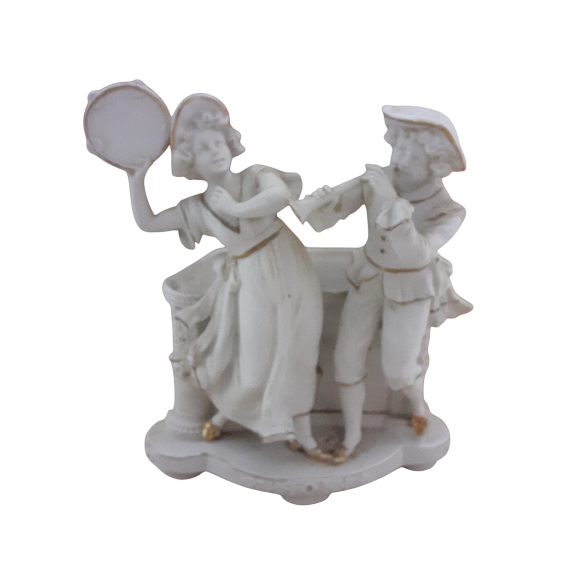 Vide poche ou petit vase en biscuit ancien représentant des musiciens . Bon état - 15,00 € Vide poche ou petit vase en biscuit ancien représentant des musiciens . Bon état reconditionné disponible sur Label Emmaüs
