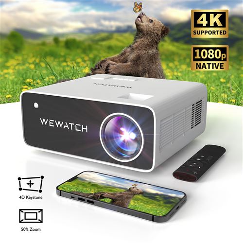 Vidéoprojecteur WEWATCH V51 Pro 4K - Bluetooth WiFi - 400 ANSI Lumens - Avec Fonction bruit blanc État correct - 249,00 € Vidéoprojecteur WEWATCH V51 Pro 4K - Bluetooth WiFi - 400 ANSI Lumens - Avec Fonction bruit blanc État correct N/A reconditionné disponible sur Fnac
