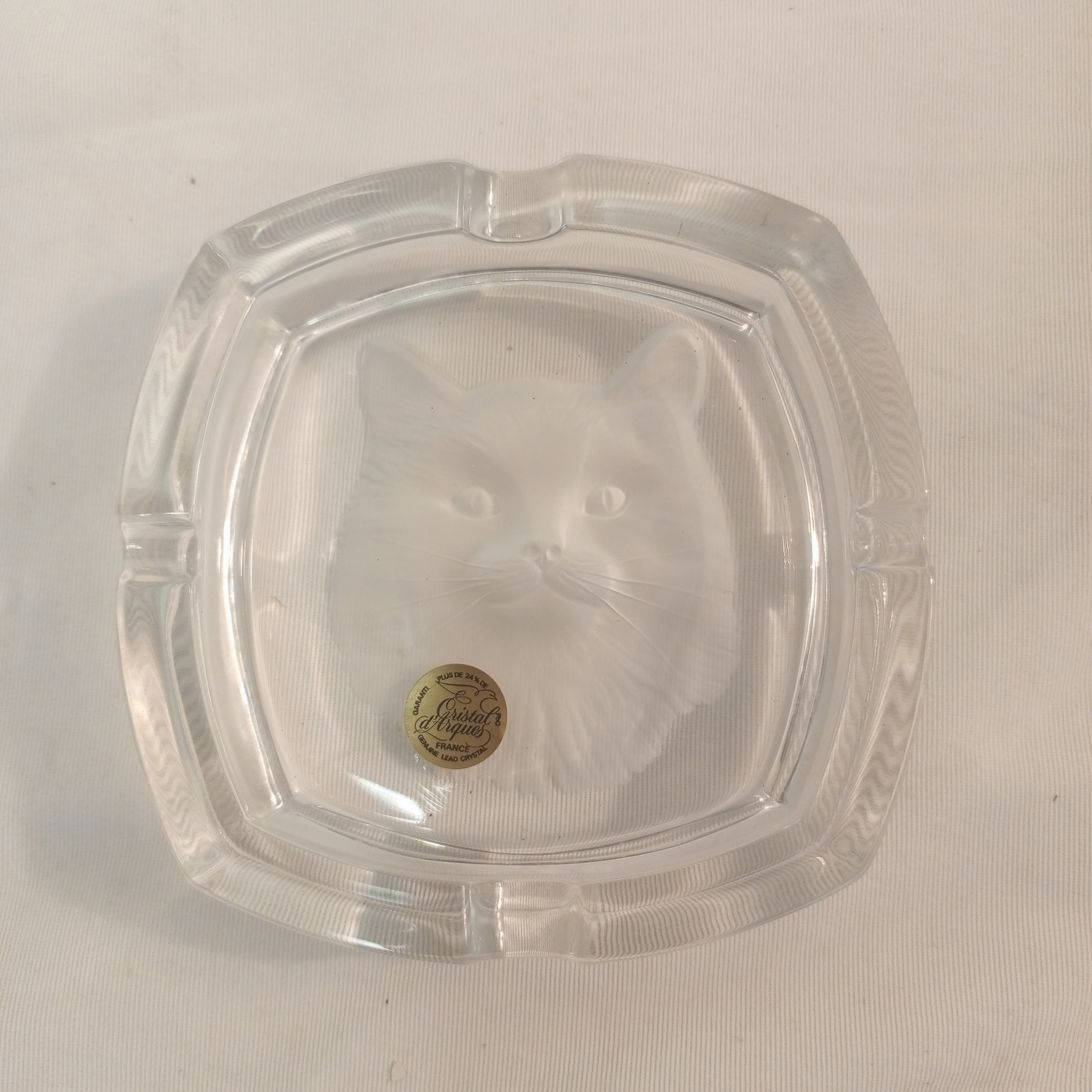 Voir photo 3 de Vintage Cendrier Vide Poche en Cristal d'Arques Vintage Cendrier Vide Poche en Cristal d'Arques État correct reconditionné photo 3