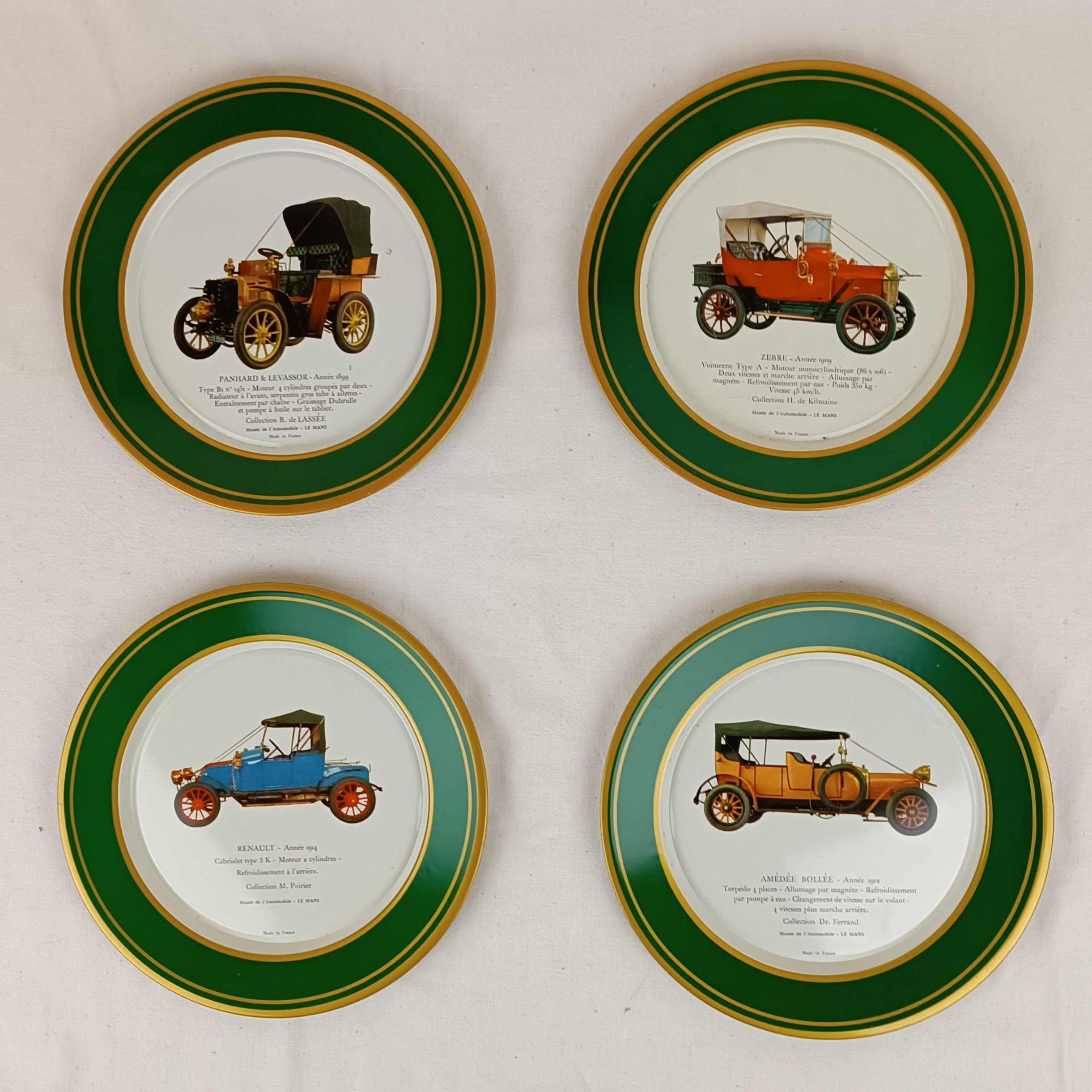 Voir photo 2 de VINTAGE // Ensemble de 4 assiettes vintage publicitaires, avec la marque Shell inscrite au dos VINTAGE // Ensemble de 4 assiettes vintage publicitaires, avec la marque Shell inscrite au dos État correct reconditionné photo 2