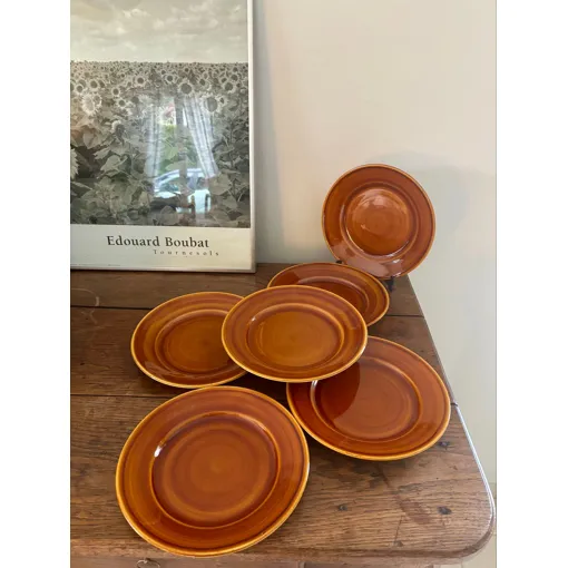 Vintage Lot De 6 Assiettes Marron Miel Lunéville Bon état reconditionné disponible sur Rakuten