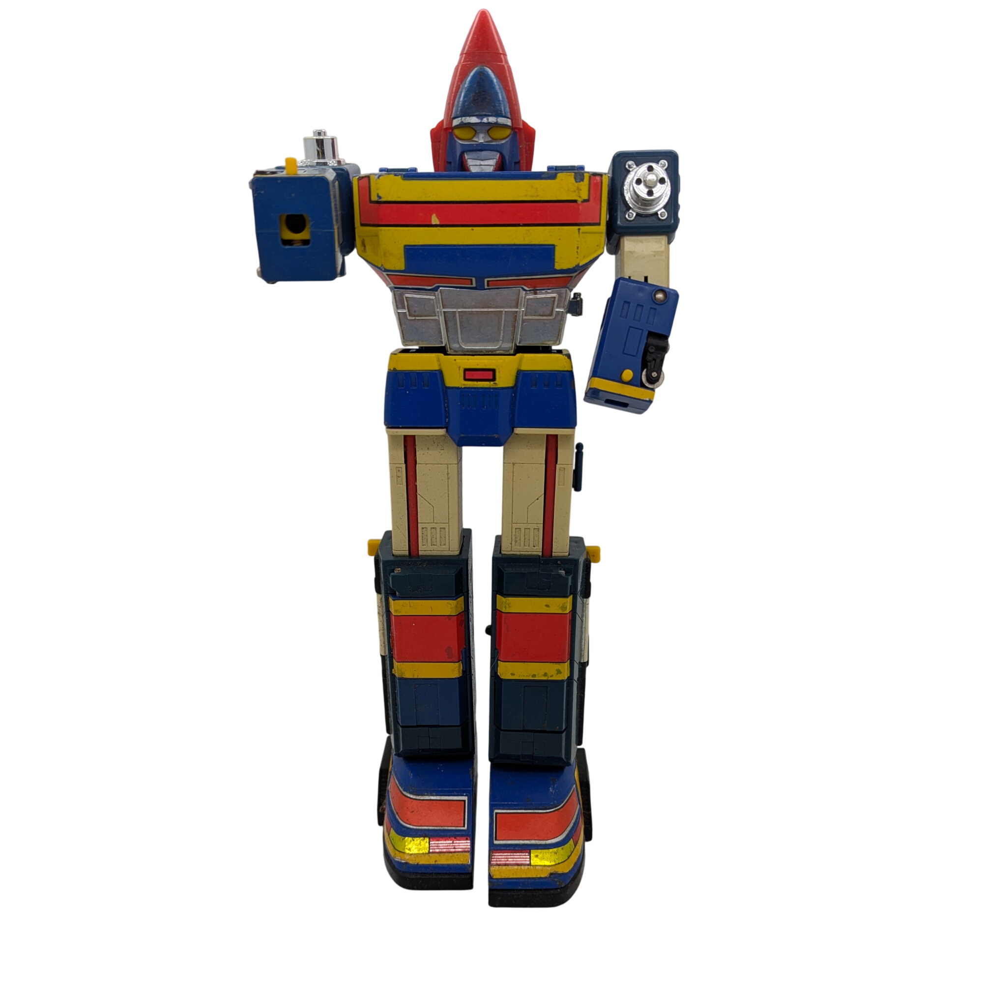 Vintage robot CHANGEMAN BANDAÏ 1985 H: 27 cm incomplet Bon état - 56,00 € Vintage robot CHANGEMAN BANDAÏ 1985 H: 27 cm incomplet Bon état reconditionné disponible sur Label Emmaüs