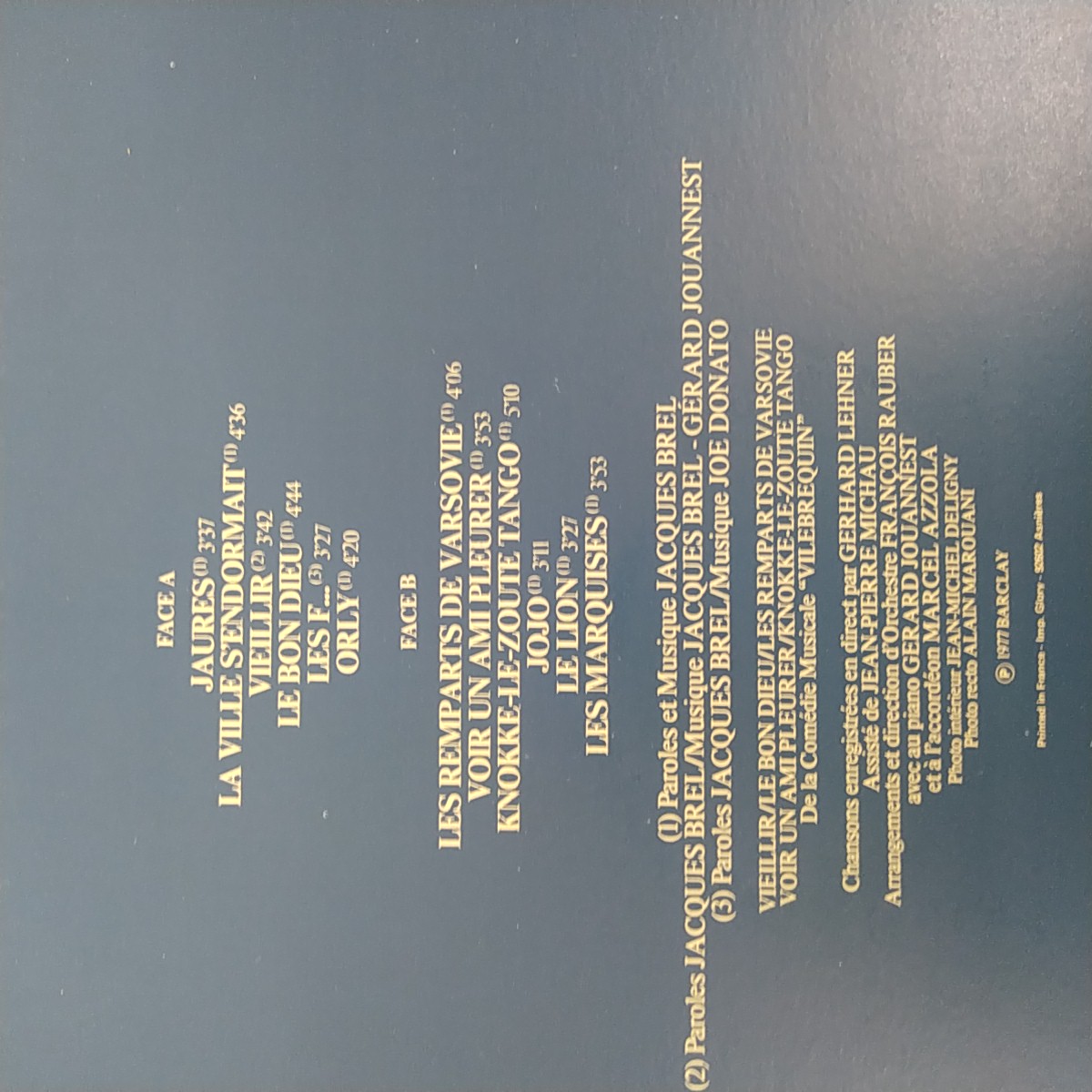 Voir photo 2 de Vinyle 33 tours de Jacques Brel Vinyle 33 tours de Jacques Brel Bon état reconditionné photo 2