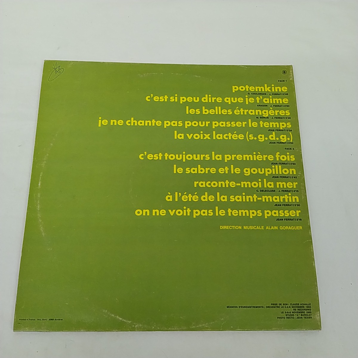 Voir photo 2 de Vinyle 33 tours de Jean Ferrat Vinyle 33 tours de Jean Ferrat reconditionné photo 2