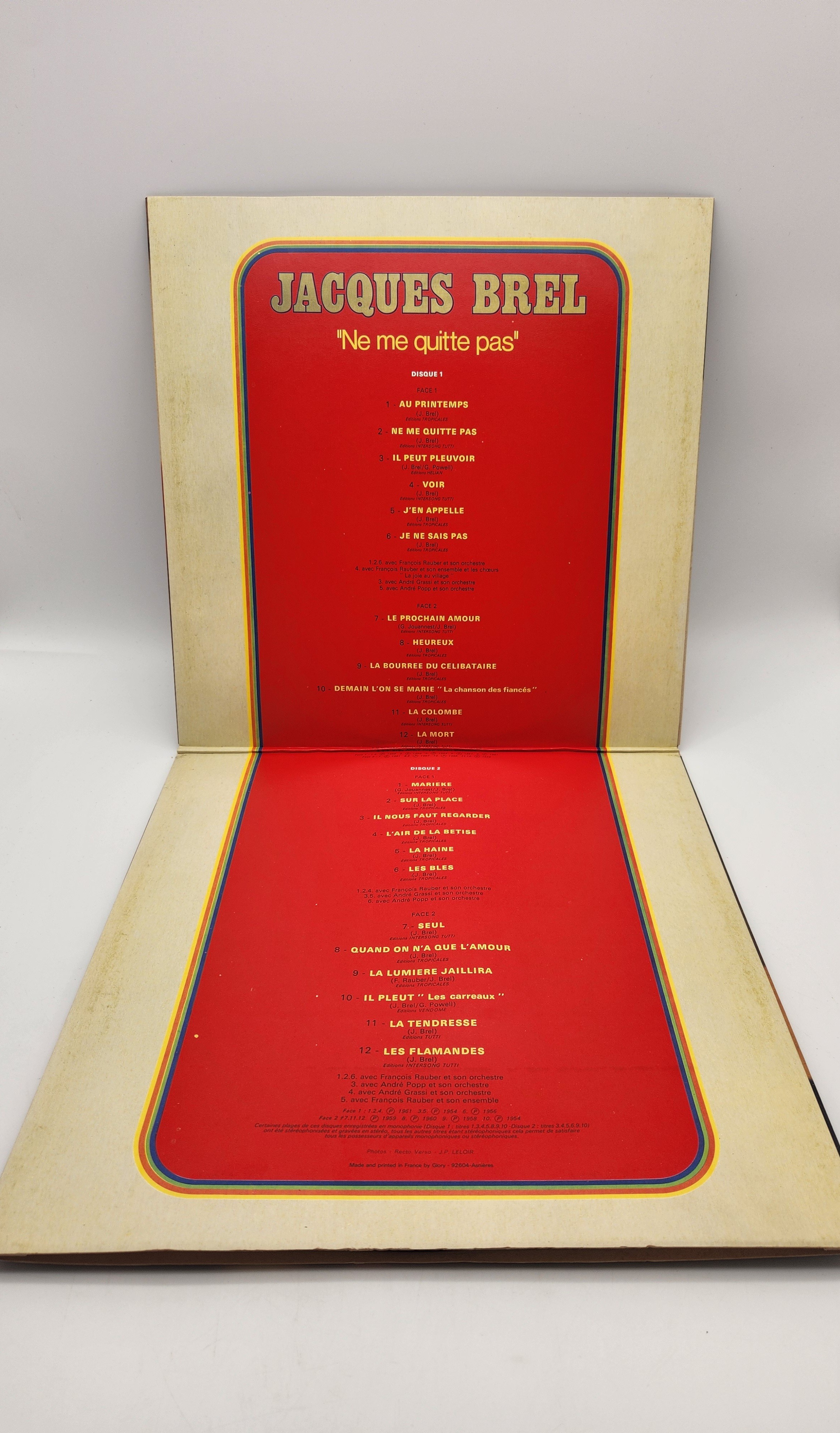 Voir photo 3 de Vinyle 33 Tours - Jacques Brel succès en 2 disques (Ne Me Quitte Pas) Années 70 Vinyle 33 Tours - Jacques Brel succès en 2 disques (Ne Me Quitte Pas) Années 70 Très bon état reconditionné photo 3