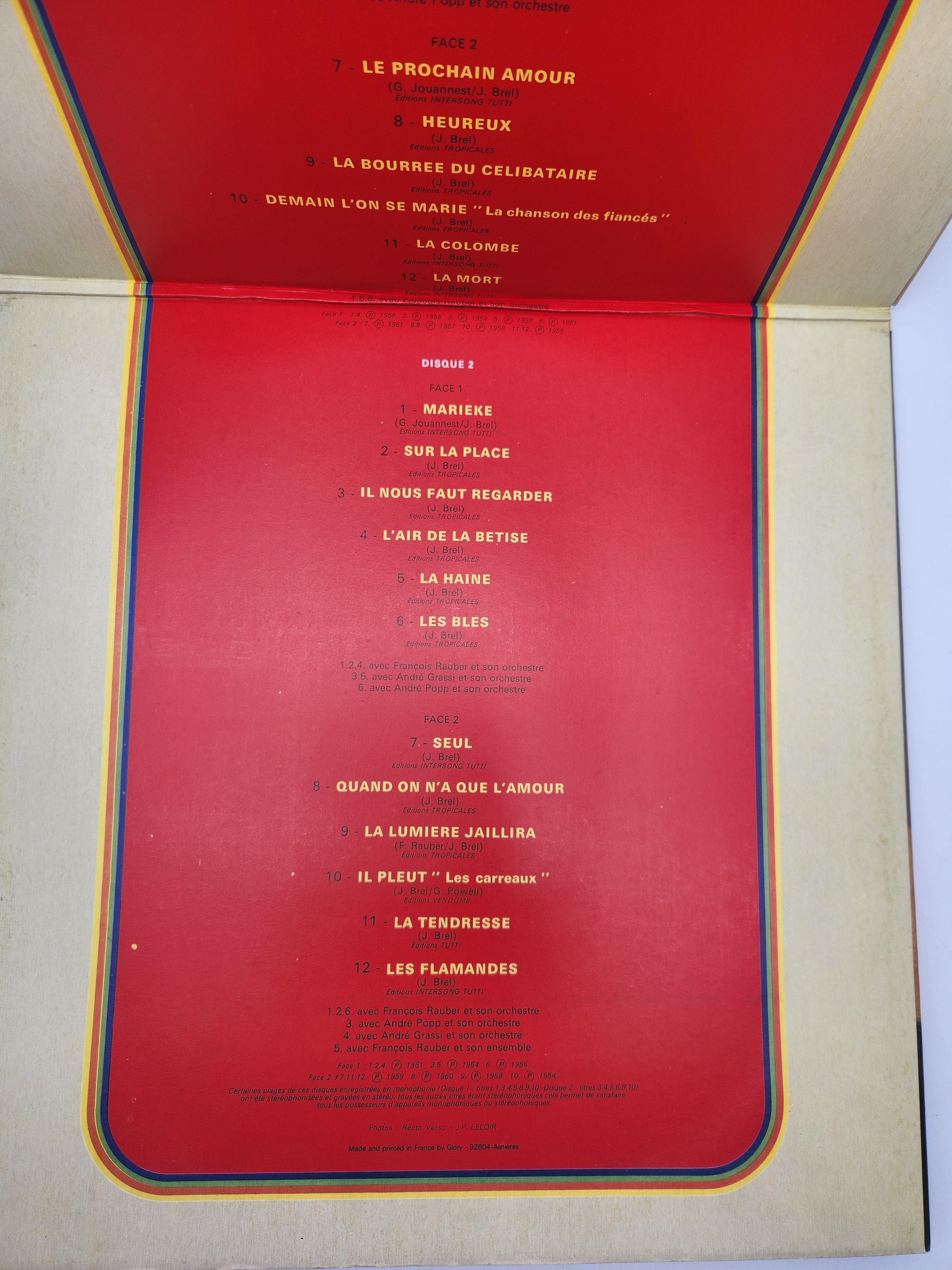 Voir photo 4 de Vinyle 33 Tours - Jacques Brel succès en 2 disques (Ne Me Quitte Pas) Années 70 Vinyle 33 Tours - Jacques Brel succès en 2 disques (Ne Me Quitte Pas) Années 70 Très bon état reconditionné photo 4