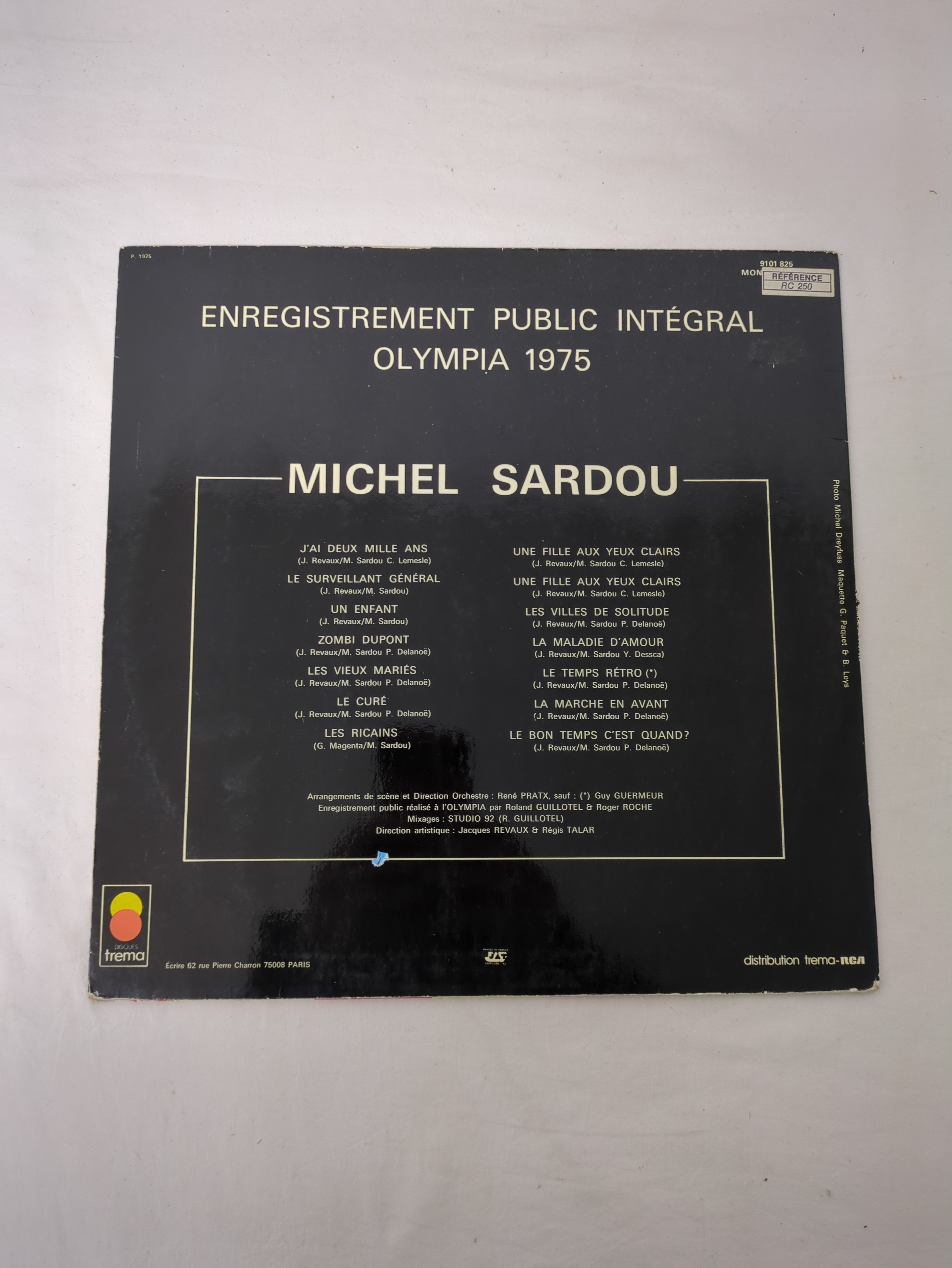 Voir photo 2 de Vinyle 33 tours Michel Sardou - Olympia 75 Vinyle 33 tours Michel Sardou - Olympia 75 Très bon état reconditionné photo 2