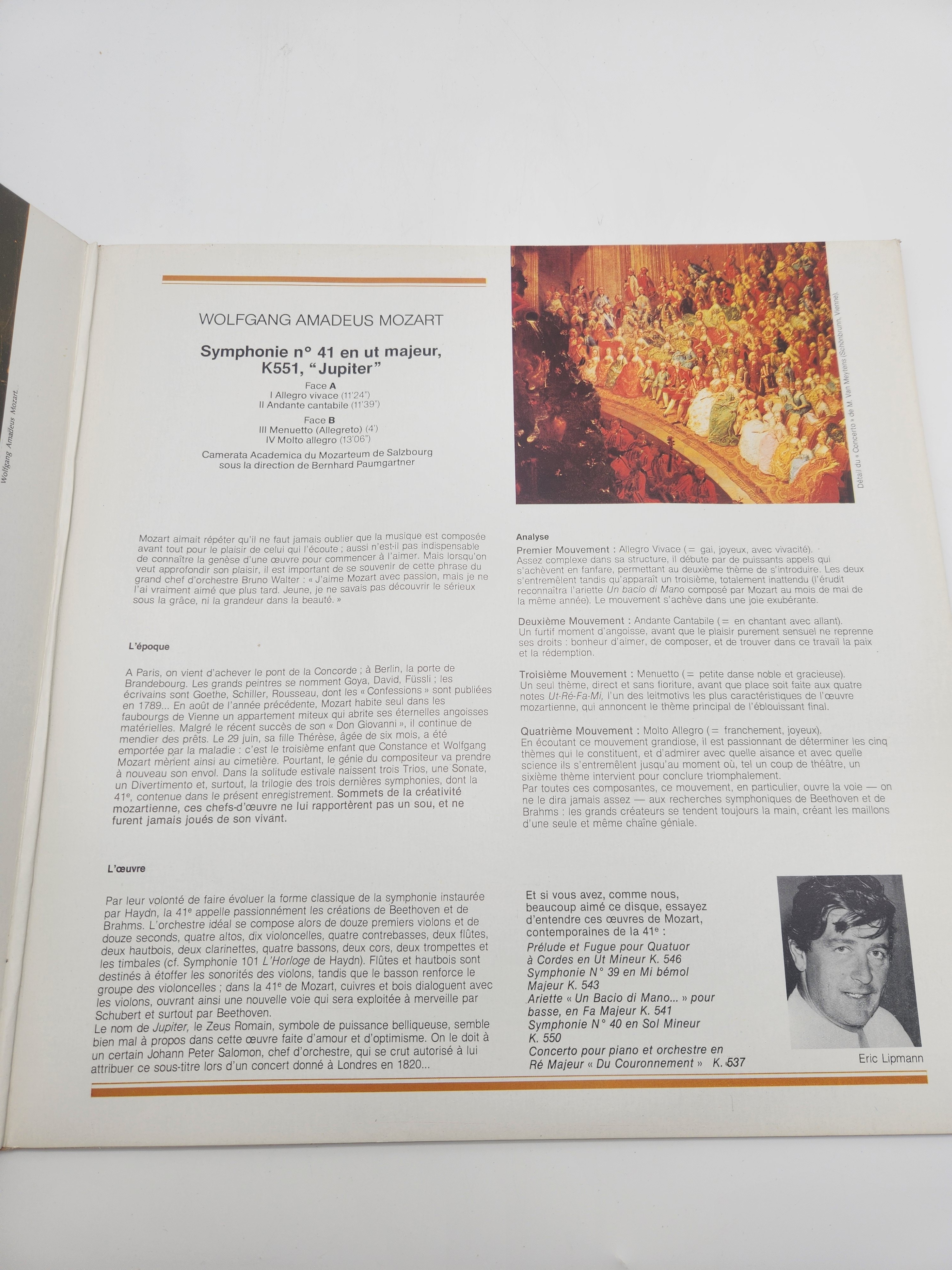 Voir photo 4 de Vinyle 33 Tours - Wolfgang Amadeus Mozart. Symphonie n.41 R 55 Années 70 Vinyle 33 Tours - Wolfgang Amadeus Mozart. Symphonie n.41 R 55 Années 70 Très bon état reconditionné photo 4