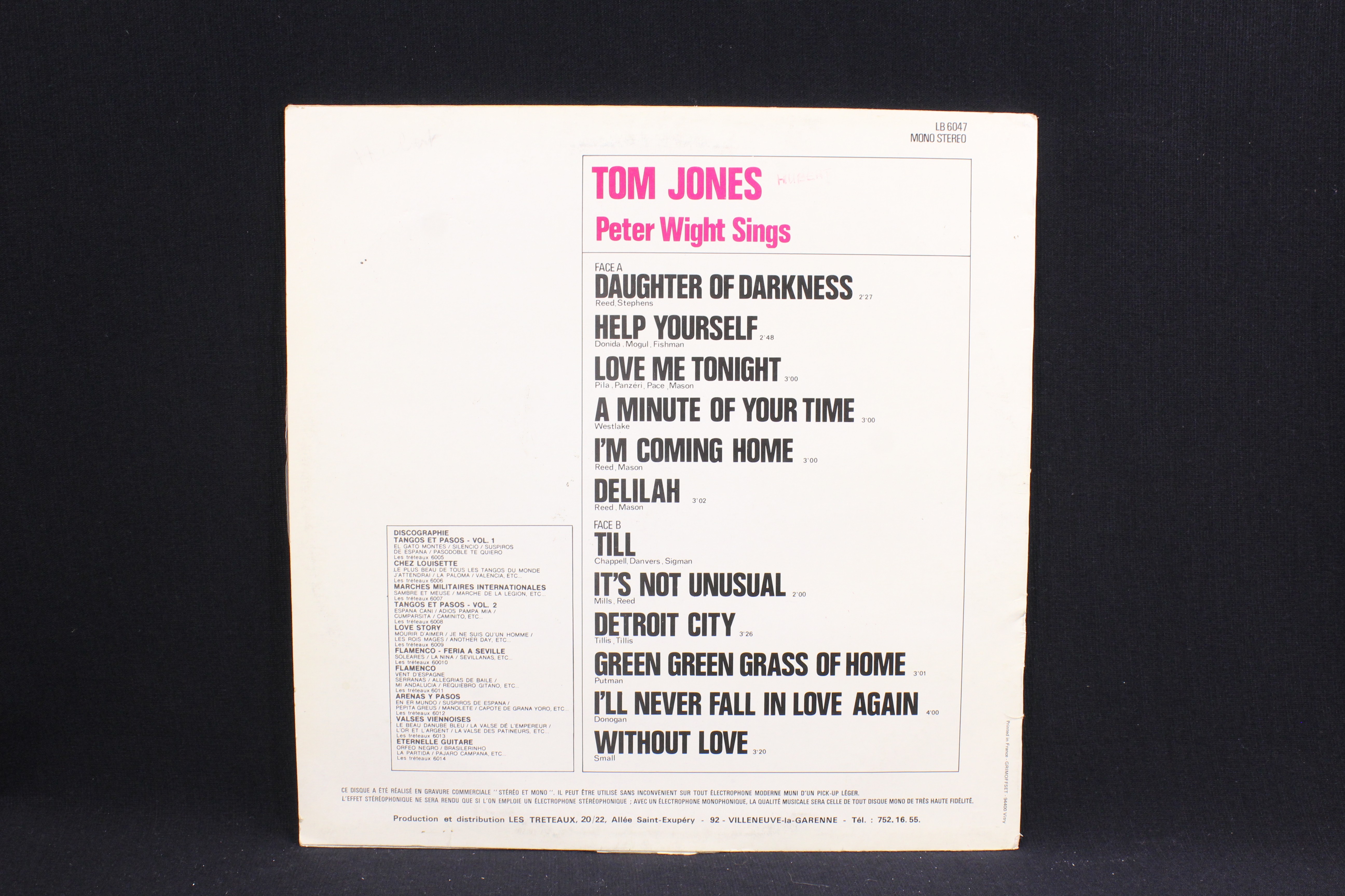 Voir photo 2 de Vinyle 33T Peter Wight / Peter Wight Sings Tom Jones - Les Tréteaux 1970 Vinyle 33T Peter Wight / Peter Wight Sings Tom Jones - Les Tréteaux 1970 Bon état reconditionné photo 2