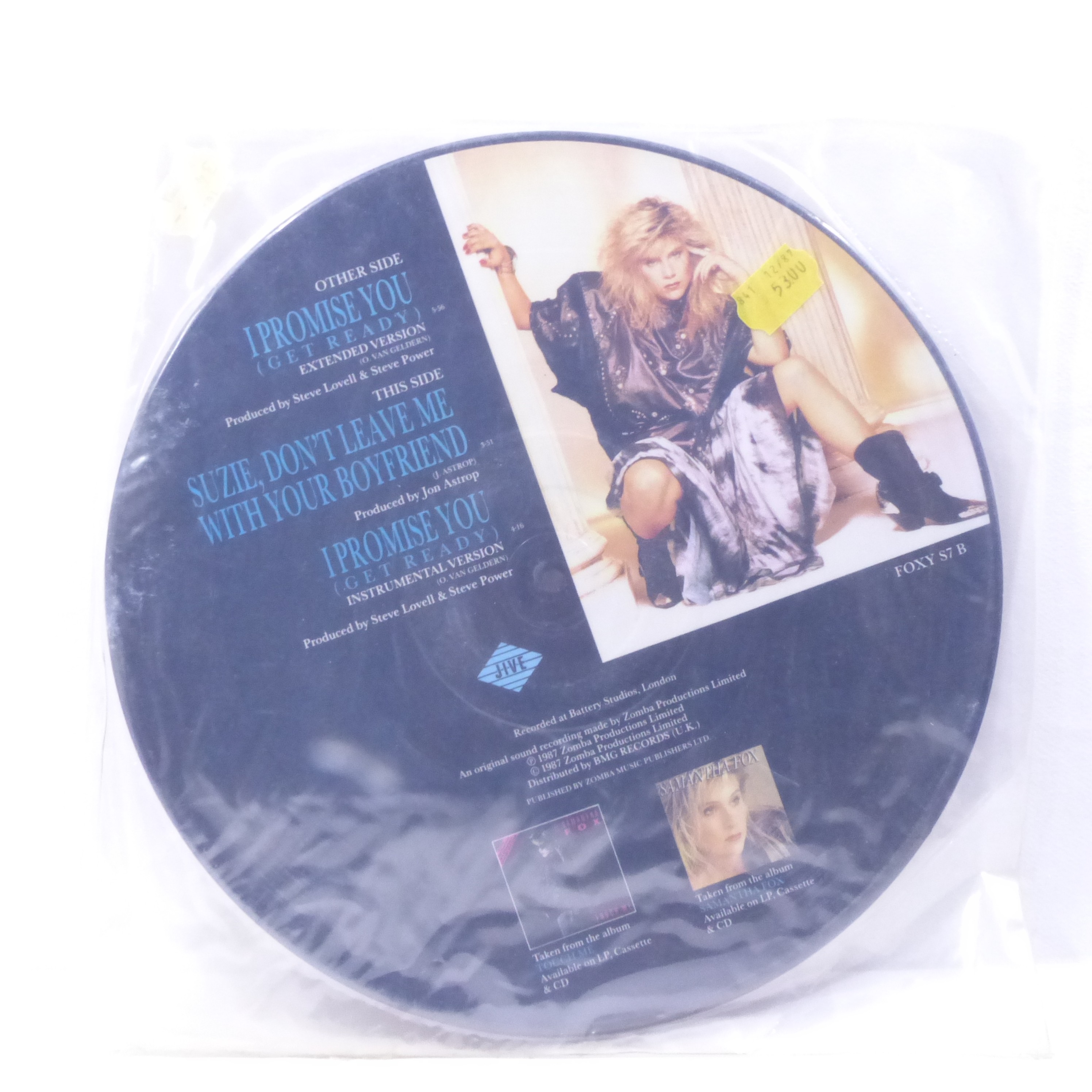Voir photo 3 de Vinyle maxi 45T Samantha Fox / I Promise You (Get Ready) - Jive 1987 Vinyle maxi 45T Samantha Fox / I Promise You (Get Ready) - Jive 1987 Très bon état reconditionné photo 3