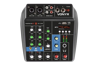VMM100 Table de mixage DJ 4 canaux - Avec récepteur Bluetooth, affichage LED, lecteur USB, entrées micros Très bon état Vonyx reconditionné disponible sur Darty | Dero