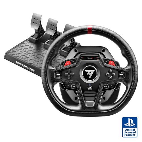 Volant gaming Thustmaster T248R Noir et Rouge pour PC PS4 et PS5 + pédalier 3 pédales T3PM État correct Thrustmaster reconditionné disponible sur Fnac