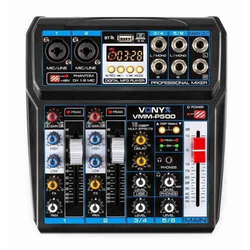 Vonyx VMM-P500 - Table de mixage 4 canaux, Technologie Bluetooth, MP3/USB, 16 effets digitaux, Entrées microphones État correct Power Dynamics reconditionné disponible sur Fnac | Dero