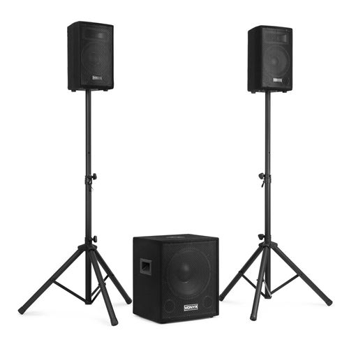 Vonyx VX0812BT Pack Sono DJ actif 2.1 - 800W, 8Ohm, avec Bluetooth, subwoofer 12 pouces, 2 enceintes 8 pouces État correct N/A reconditionné disponible sur Fnac