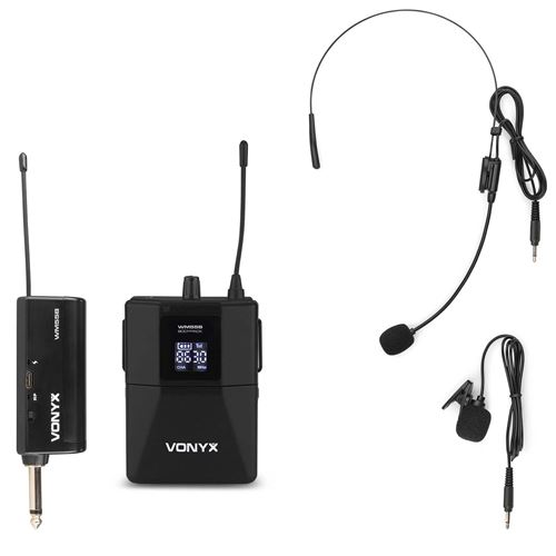 Vonyx WM55B Ensemble Microphone Sans Fil UHF avec Émetteur BodyPack - Micro Cravate, Micro Casque État correct N/A reconditionné disponible sur Fnac | Dero