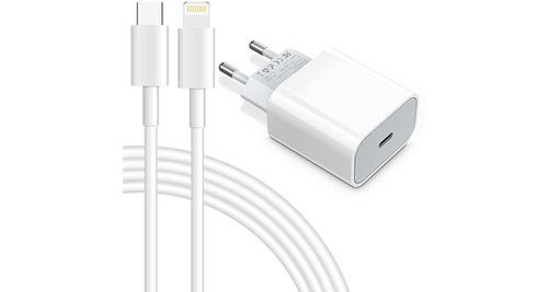 Vshop®20w chargeur rapide usb c + cable usb c vers lightning 1 m, prise secteur usb c mural alimentation adaptateur 3. 0 power delivery compatible pou État correct N/A reconditionné disponible sur Fnac