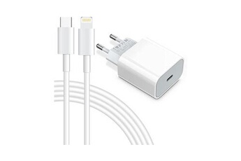 Vshop chargeur usb c, 20w chargeur secteur usb type c adaptateur mural power delivery+ câble usb c lightning 1 m charge rapide compatible iphone 12 Bon état N/A reconditionné disponible sur Darty