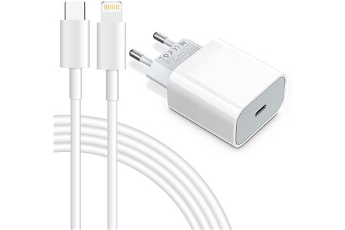Vshop®pack prémium(2 pièces) câble usb c vers lightning 1 m et chargeur usb c vers ligntnng 20w power delivery blanc État correct - 14,90 € Vshop®pack prémium(2 pièces) câble usb c vers lightning 1 m et chargeur usb c vers ligntnng 20w power delivery blanc État correct N/A reconditionné disponible sur Fnac