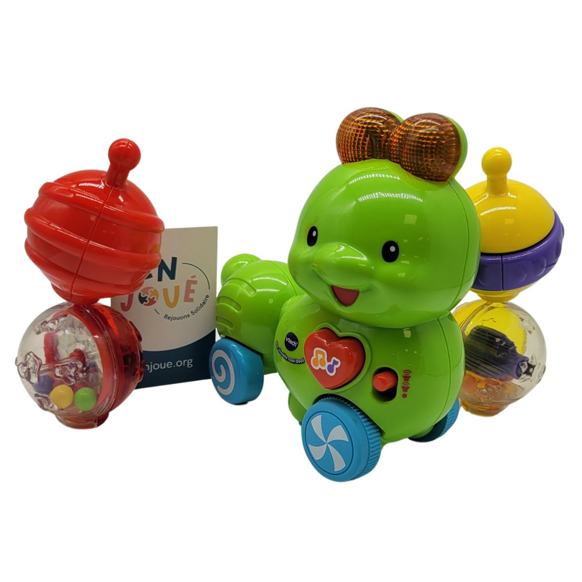 Voir photo 4 de VTech Ma chenille rouli-bouli Dès 12 mois. VTech Ma chenille rouli-bouli Dès 12 mois. Bon état reconditionné photo 4