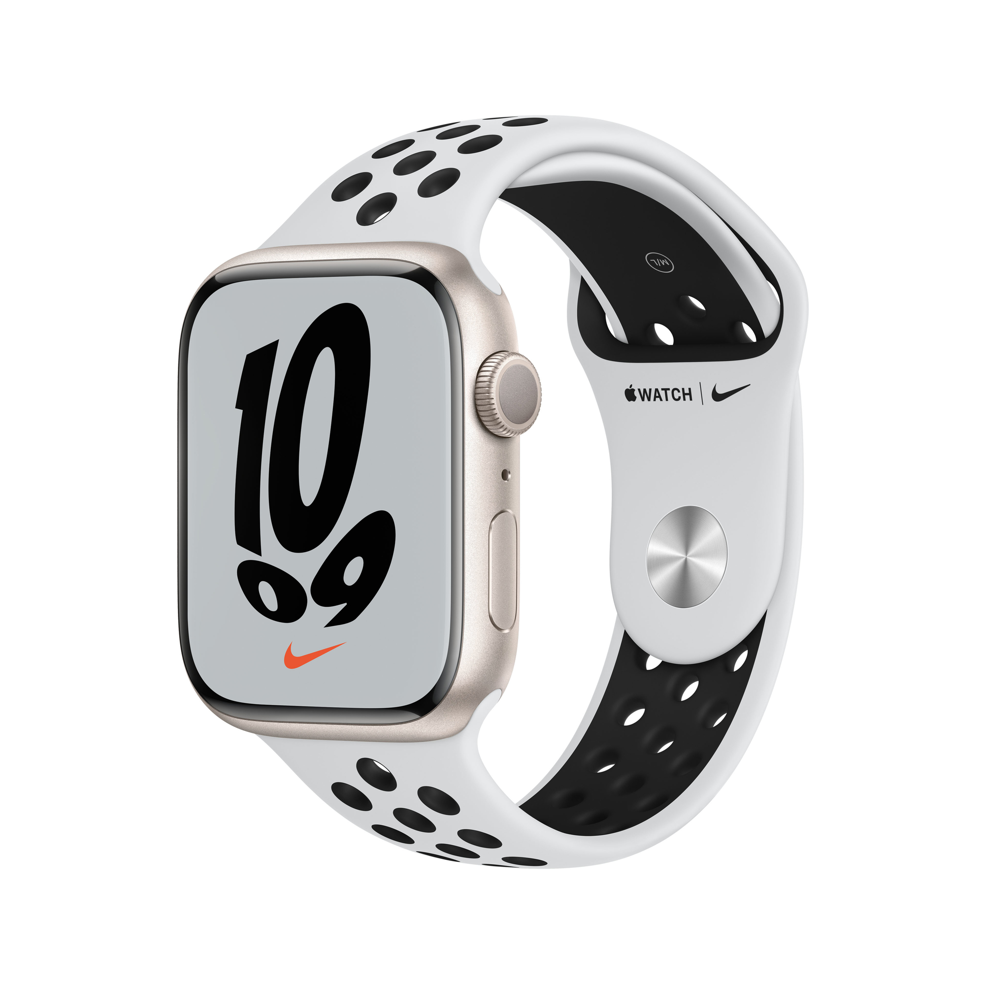 Watch Nike Series 7 GPS, boîtier Aluminium Minuit 45mm avec Bracelet Nike Sport Anthracite - Blanc - Excellent état Parfait état Apple reconditionné disponible sur Pixmania