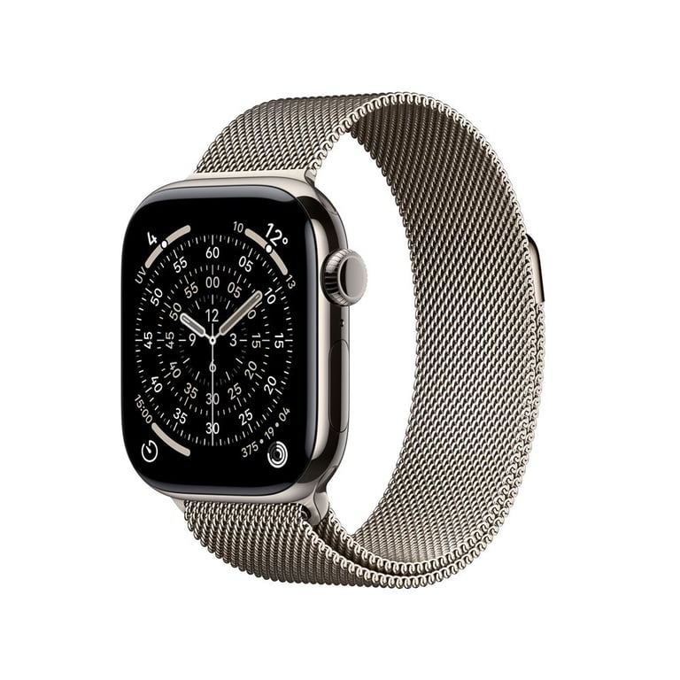 Watch Series 11 (2025) GPS + Cellulaire Boitier de 42mm en Titane Naturel avec bracelet milanais, Titane Naturel - Excellent état Parfait état reconditionné disponible sur Pixmania