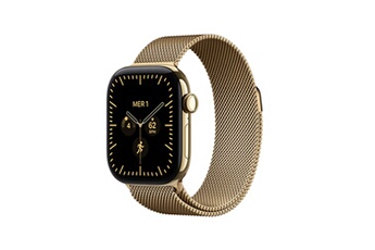 Watch Series 12 GPS + Cellular 42 mm Boîtier en titane Or radieux avec Boucle milanaise Or radieux Très bon état Apple reconditionné disponible sur Darty